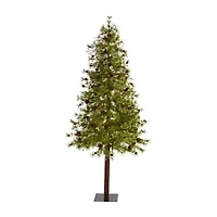 Nearly Natural Wyoming Faux 7 Foot Pre-Lit Christmas Tree