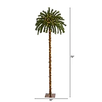 Nearly Natural Palm Faux 6 Foot Pre-Lit Tropical Christmas Tree