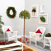 Nearly Natural Palm Faux 6 Foot Pre-Lit Tropical Christmas Tree