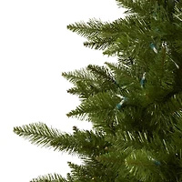 Nearly Natural Vermont Faux 9 Foot Pre-Lit Spruce Christmas Tree