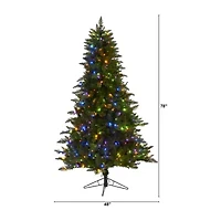Nearly Natural Faux 6 1/2 Foot Pre-Lit Spruce Christmas Tree