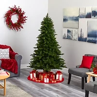 Nearly Natural Faux 6 1/2 Foot Pre-Lit Spruce Christmas Tree