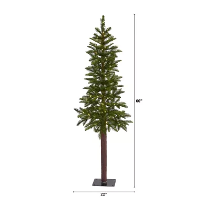 Nearly Natural Alfaux 5 Foot Pre-Lit Christmas Tree