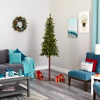 Nearly Natural Alfaux 7 Foot Pre-Lit Christmas Tree