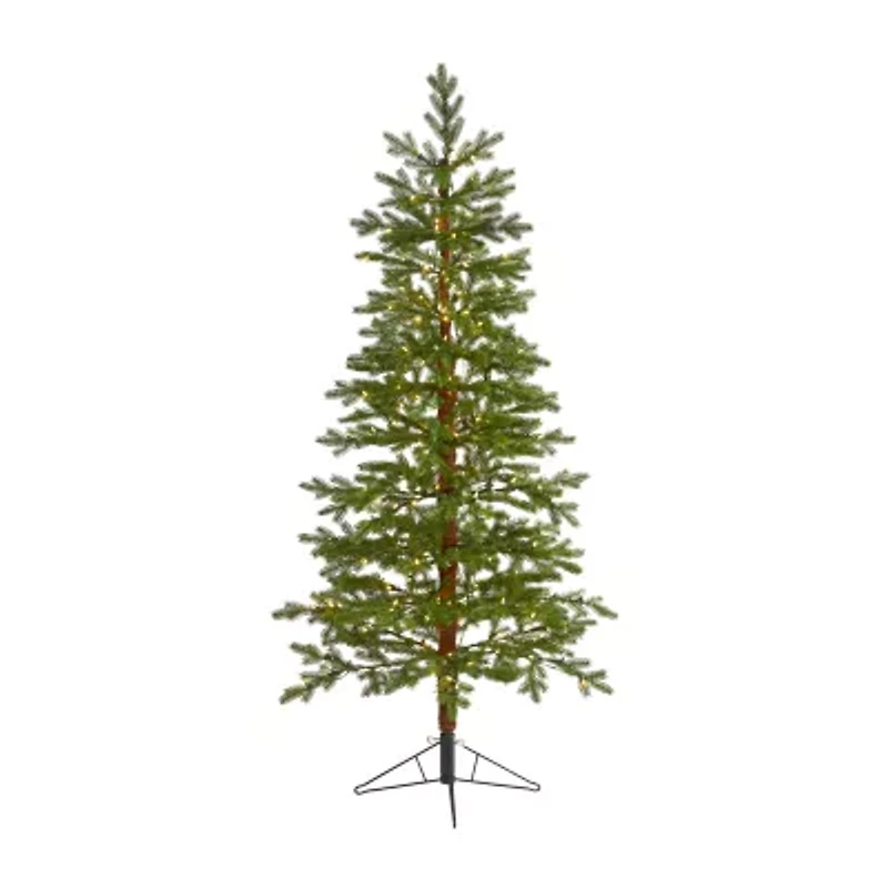 Nearly Natural Faux 6 1/2 Foot Pre-Lit Fir Christmas Tree