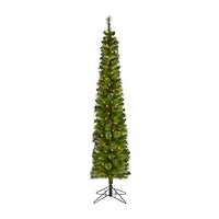 Nearly Natural Pencil Faux 7 Foot Pre-Lit Christmas Tree