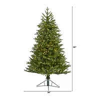 Nearly Natural Cambridge Faux 5 Foot Pre-Lit Fir Christmas Tree