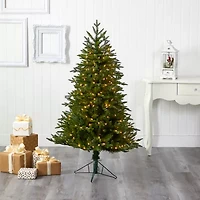 Nearly Natural Cambridge Faux 5 Foot Pre-Lit Fir Christmas Tree
