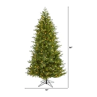 Nearly Natural Vienna Faux 7 Foot Pre-Lit Fir Christmas Tree
