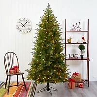 Nearly Natural Vienna Faux 7 Foot Pre-Lit Fir Christmas Tree
