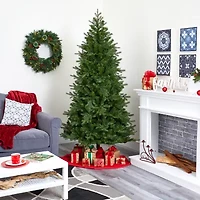Nearly Natural Vienna Faux 7 Foot Pre-Lit Fir Christmas Tree