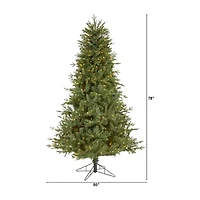 Nearly Natural Faux 6 1/2 Foot Pre-Lit Spruce Christmas Tree