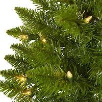 Nearly Natural Faux In Planter 2 Foot Pre-Lit Pine Christmas Tree