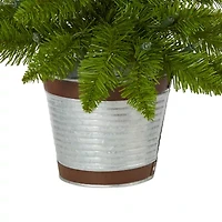 Nearly Natural Faux In Planter 2 Foot Pre-Lit Pine Christmas Tree