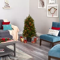 Nearly Natural Sierra Faux 5 Foot Pre-Lit Fir Christmas Tree