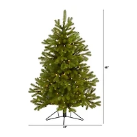 Nearly Natural Flat Back Faux 4 Foot Pre-Lit Spruce Christmas Tree