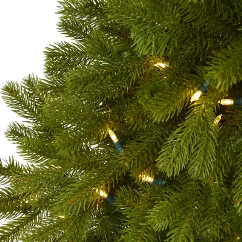 Nearly Natural Flat Back Faux 4 Foot Pre-Lit Spruce Christmas Tree