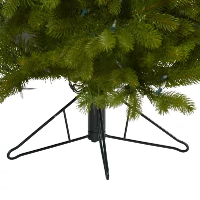 Nearly Natural Flat Back Faux 4 Foot Pre-Lit Spruce Christmas Tree