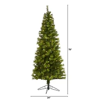 Nearly Natural Valley Faux 6 1/2 Foot Pre-Lit Pine Christmas Tree