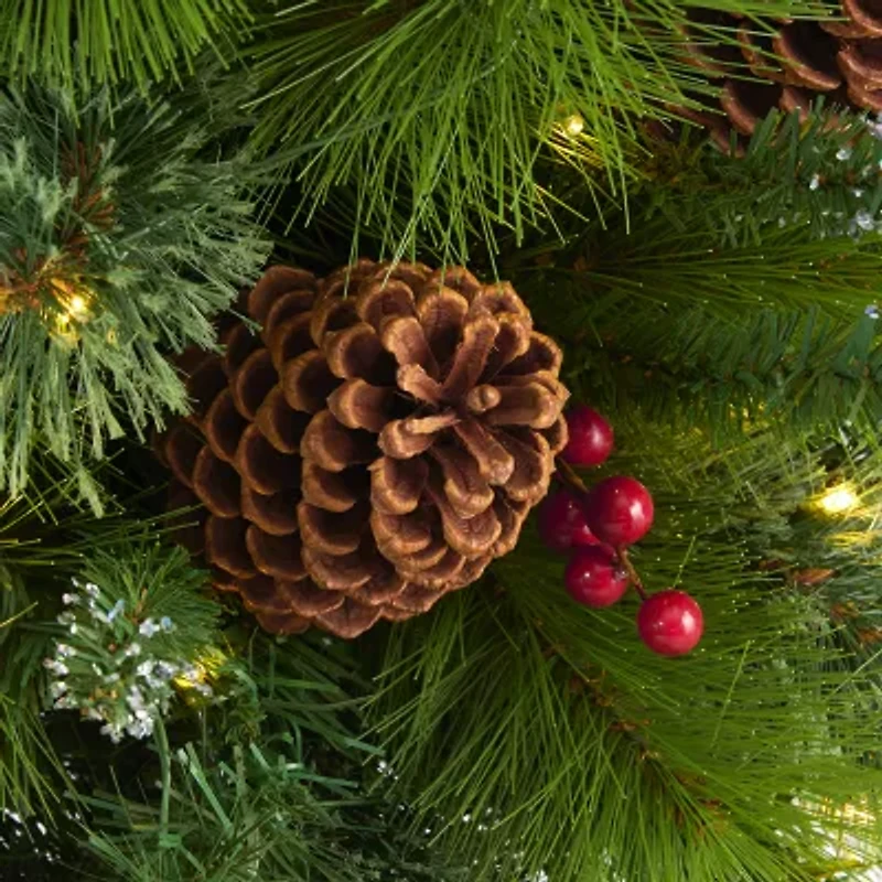 Nearly Natural Mixed Faux 3 Foot Pre-Lit Pine Christmas Tree