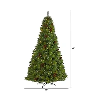 Nearly Natural Montana Mixed Faux 8 Foot Pre-Lit Pine Christmas Tree