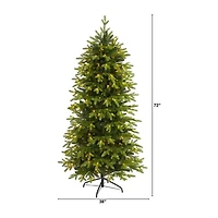 Nearly Natural Belgium Faux 6 Foot Pre-Lit Fir Christmas Tree