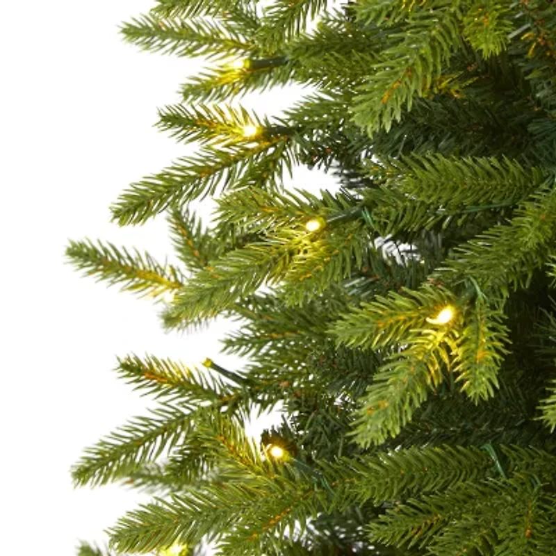 Nearly Natural Belgium Faux 6 Foot Pre-Lit Fir Christmas Tree