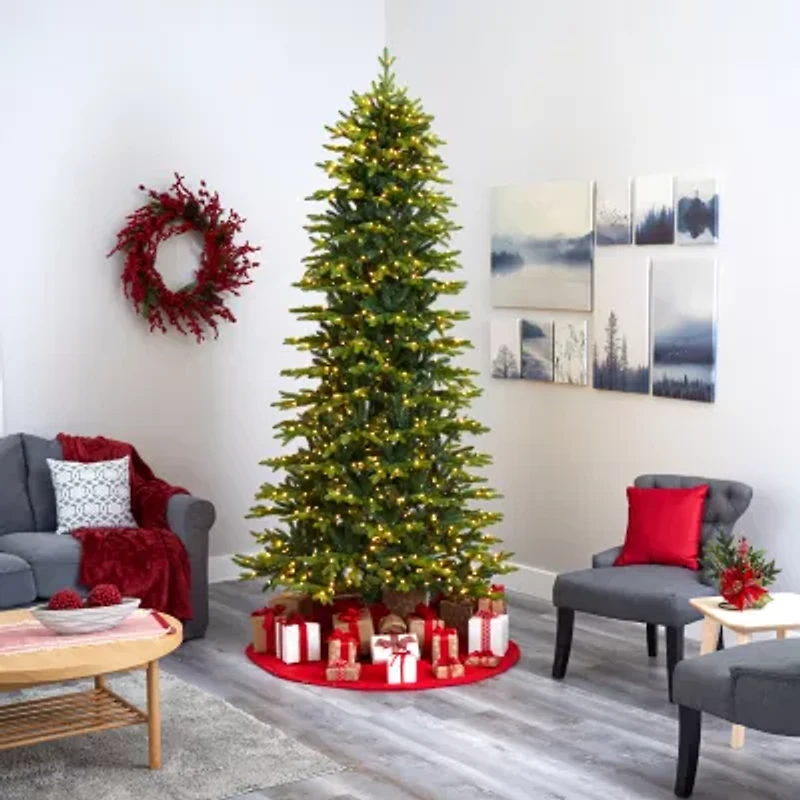 Nearly Natural Belgium Look Faux 9 Foot Pre-Lit Fir Christmas Tree
