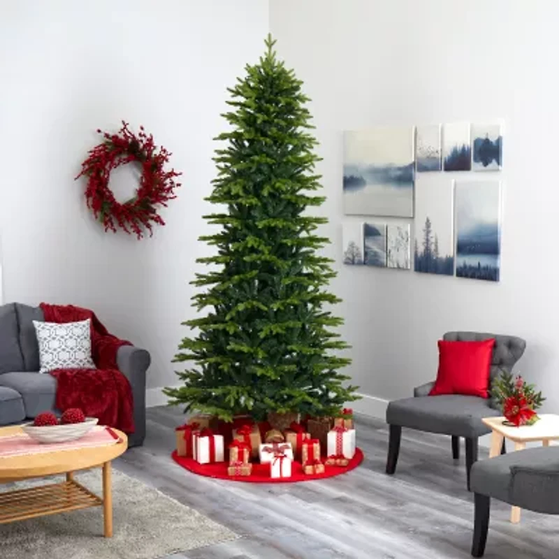 Nearly Natural Belgium Look Faux 9 Foot Pre-Lit Fir Christmas Tree