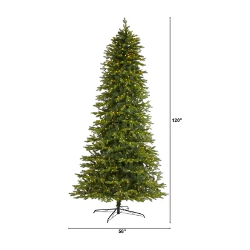Nearly Natural Belgium Look Faux 10 Foot Pre-Lit Fir Christmas Tree