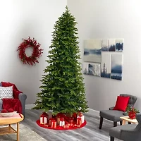 Nearly Natural Belgium Look Faux 10 Foot Pre-Lit Fir Christmas Tree