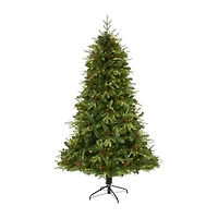 Nearly Natural Look Faux 7 Foot Pre-Lit Spruce Christmas Tree