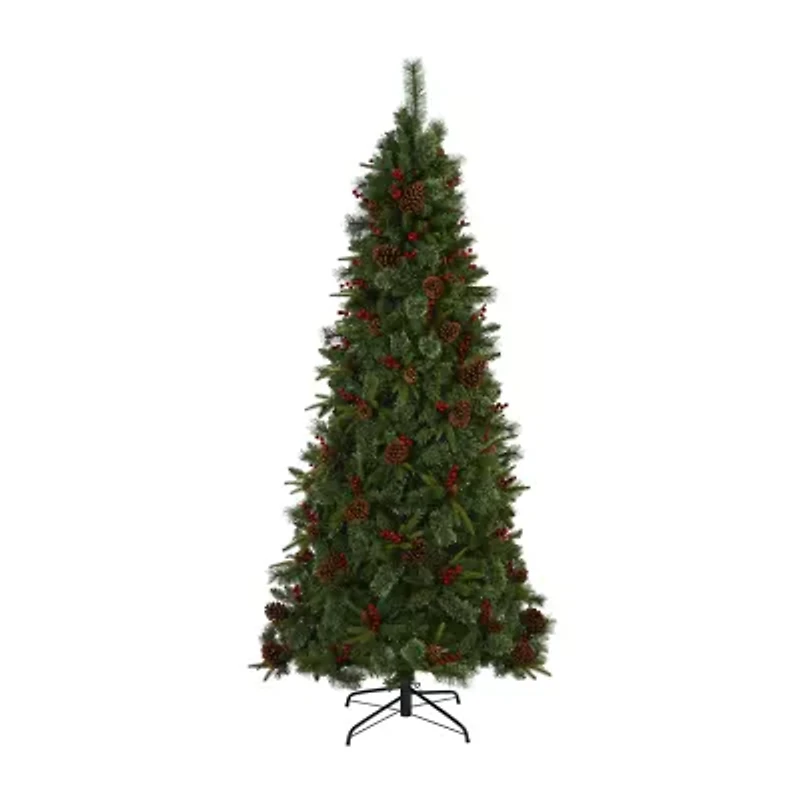 Nearly Natural Norway Mixed Faux 7 1/2 Foot Pre-Lit Pine Christmas Tree