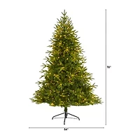Nearly Natural Mountain Natural Look Faux 6 1/2 Foot Pre-Lit Fir Christmas Tree