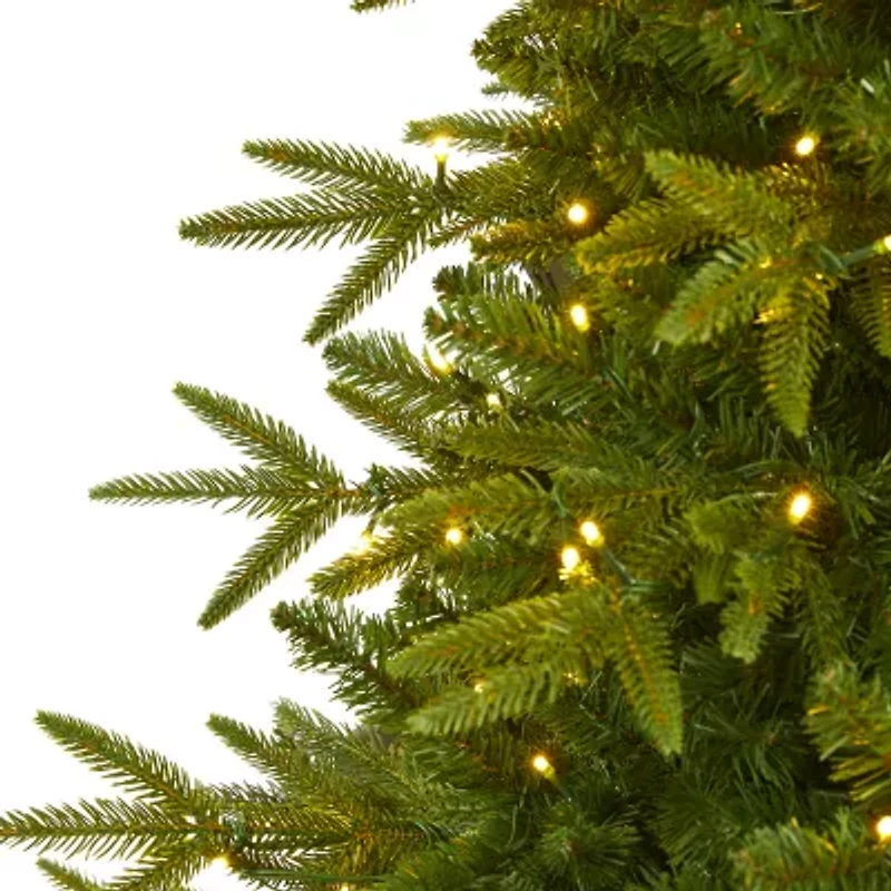 Nearly Natural Mountain Natural Look Faux 6 1/2 Foot Pre-Lit Fir Christmas Tree
