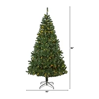 Nearly Natural Northern Tip Faux 8 Foot Pre-Lit Christmas Tree