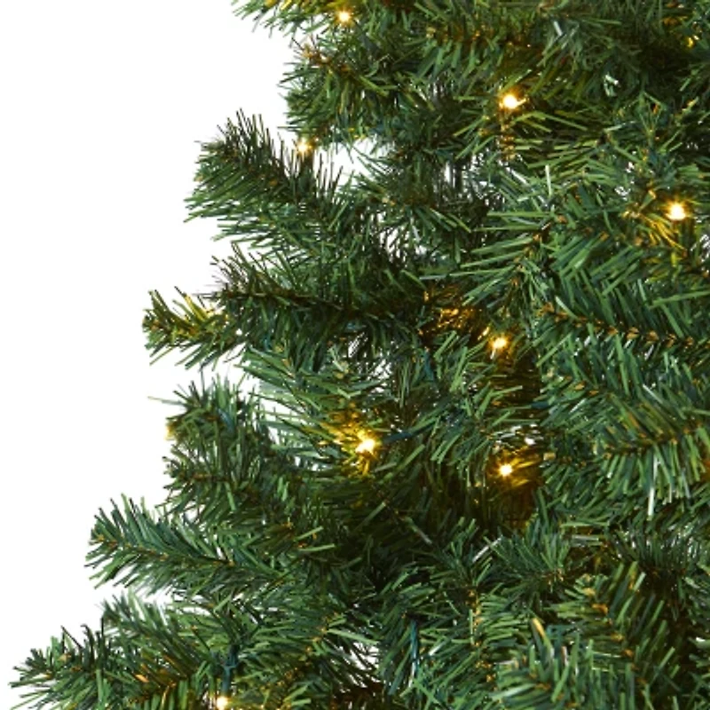 Nearly Natural Northern Tip Faux 8 Foot Pre-Lit Christmas Tree