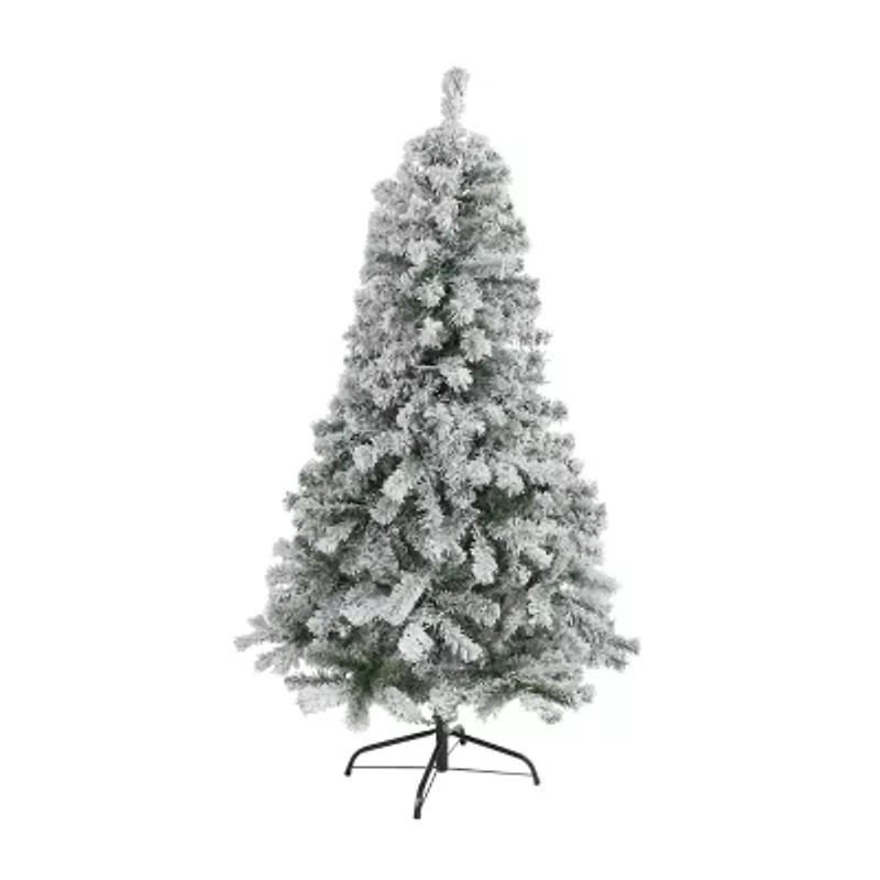 Nearly Natural Flocked Foot Spruce Christmas Tree