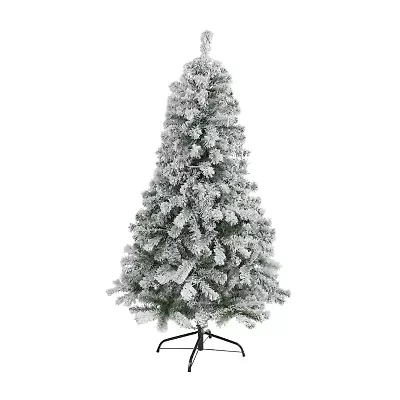 Nearly Natural Flocked 5 Foot Spruce Christmas Tree