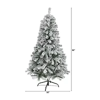 Nearly Natural Flocked Foot Spruce Christmas Tree
