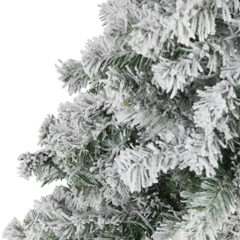 Nearly Natural Flocked Foot Spruce Christmas Tree