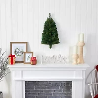 Nearly Natural Flat Back Wall Hanging Faux Foot Pre-Lit Christmas Tree