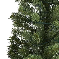 Nearly Natural Flat Back Wall Hanging Faux 3 Foot Pre-Lit Christmas Tree
