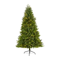 Nearly Natural Sun Valley 6 Foot Pre-Lit Fir Christmas Tree