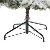 Nearly Natural Flocked 7 1/2 Foot Pre-Lit Spruce Christmas Tree