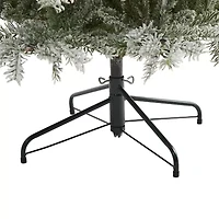 Nearly Natural Slim Flocked 7 1/2 Foot Pre-Lit Spruce Christmas Tree