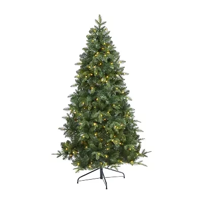 Nearly Natural Flat Back 6 Foot Pre-Lit Spruce Christmas Tree