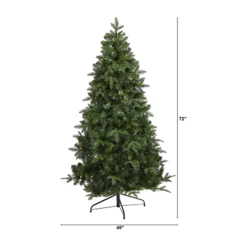 Nearly Natural Flat Back 6 Foot Pre-Lit Spruce Christmas Tree