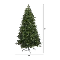 Nearly Natural Flat Back 6 Foot Pre-Lit Spruce Christmas Tree