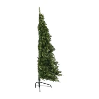 Nearly Natural Flat Back 6 Foot Pre-Lit Spruce Christmas Tree